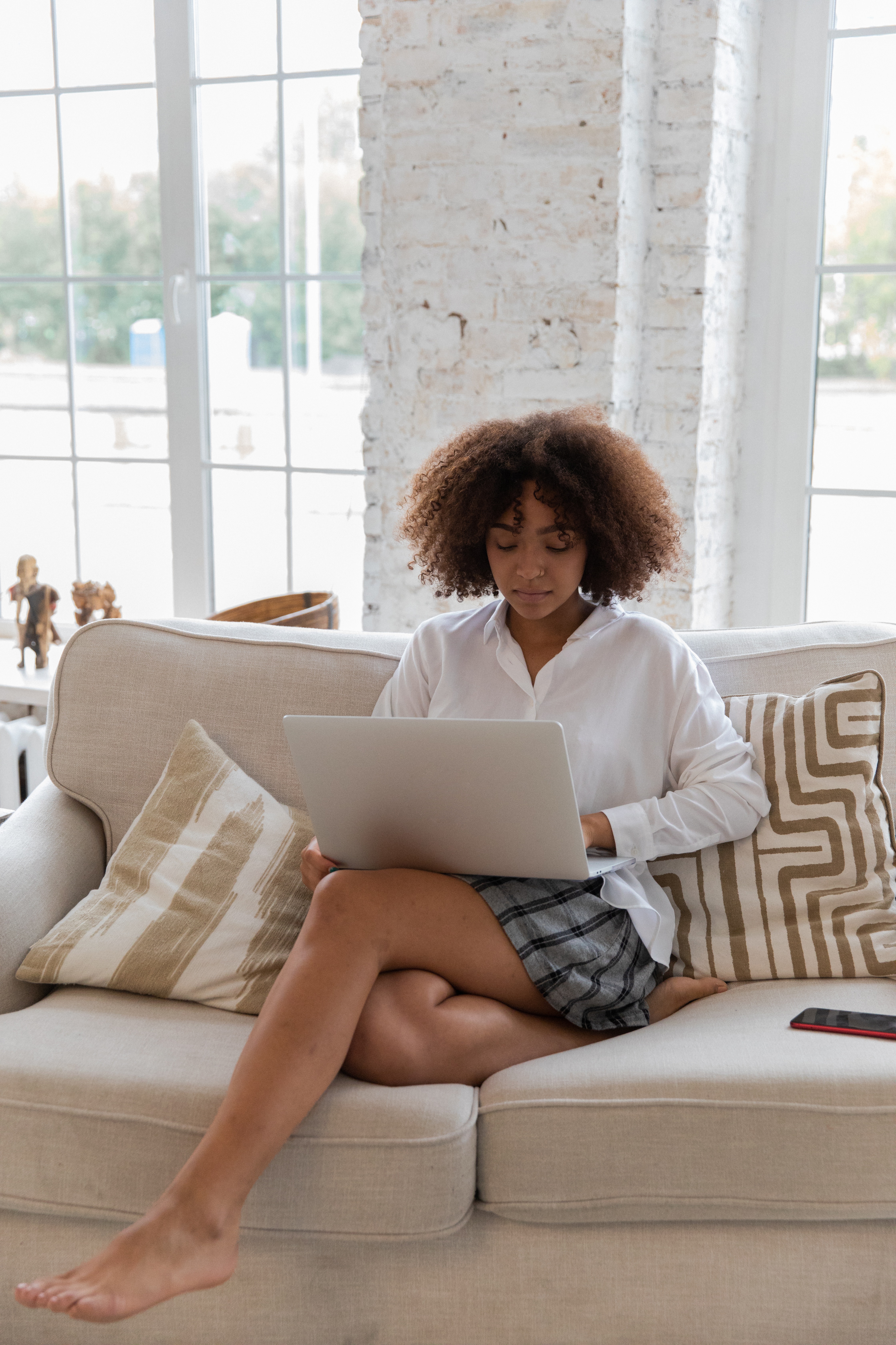 woman working on laptop